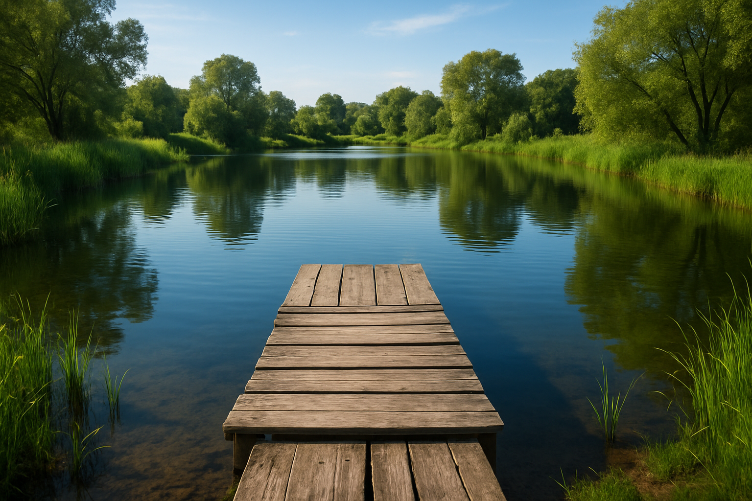 pond with dock